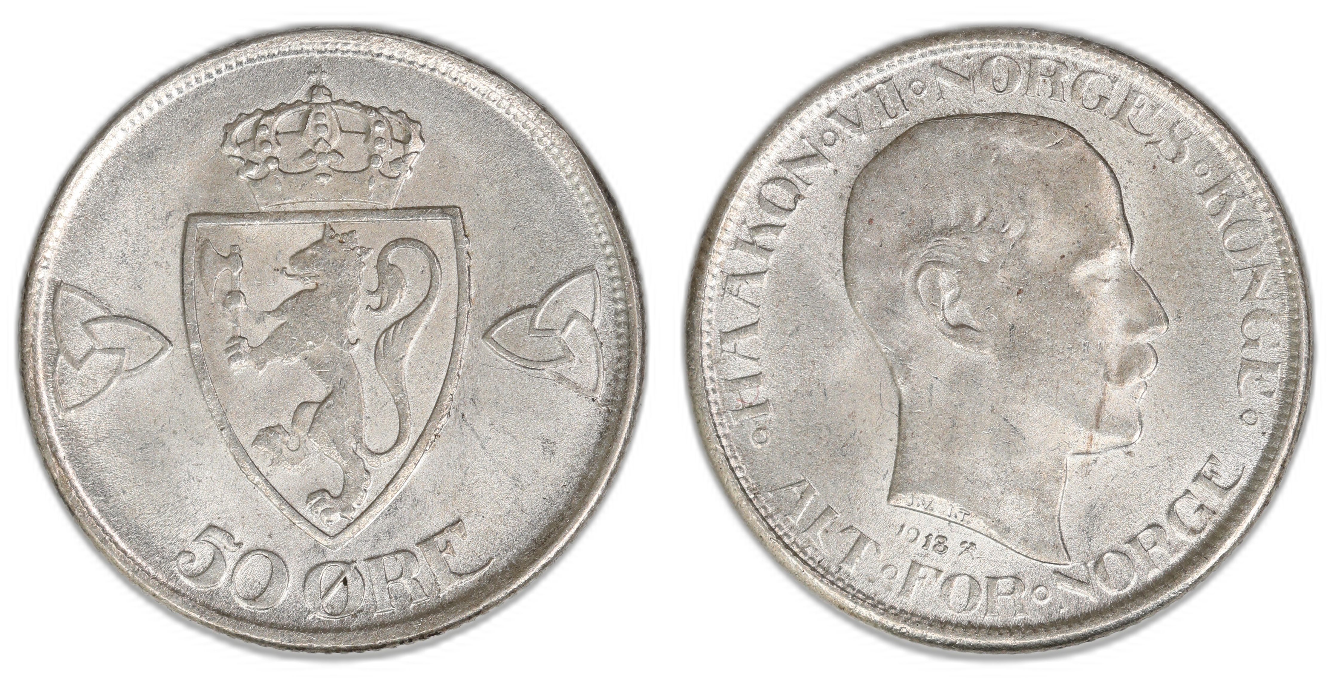 Norge 50 Øre 1918  Kv: 0/01