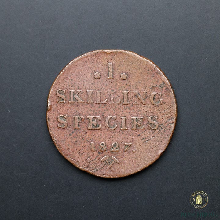 1 Skilling 1827 Kv 1/1+