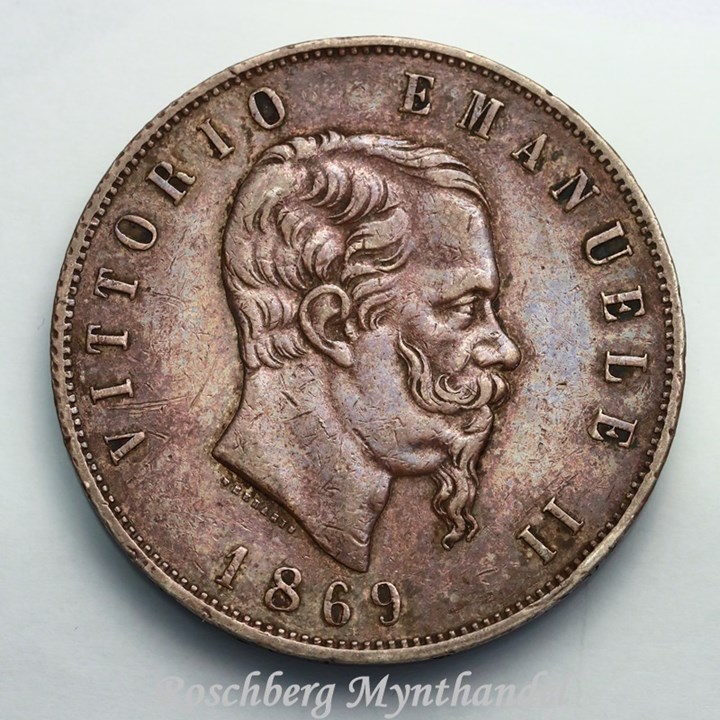 Italia 5 Lire 1869 Kv 1+