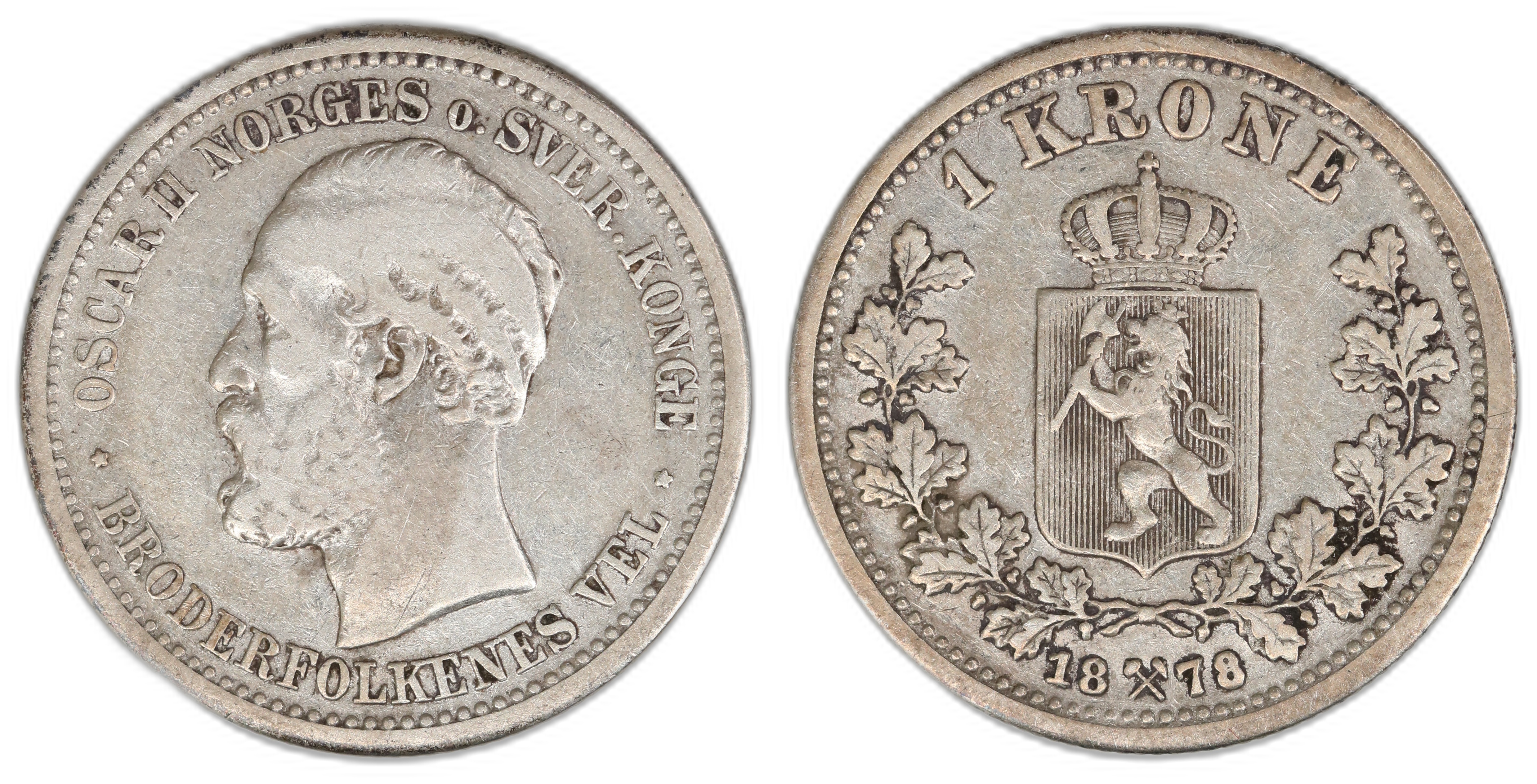 Norge 1 Krone 1878  Kv: 1/1+