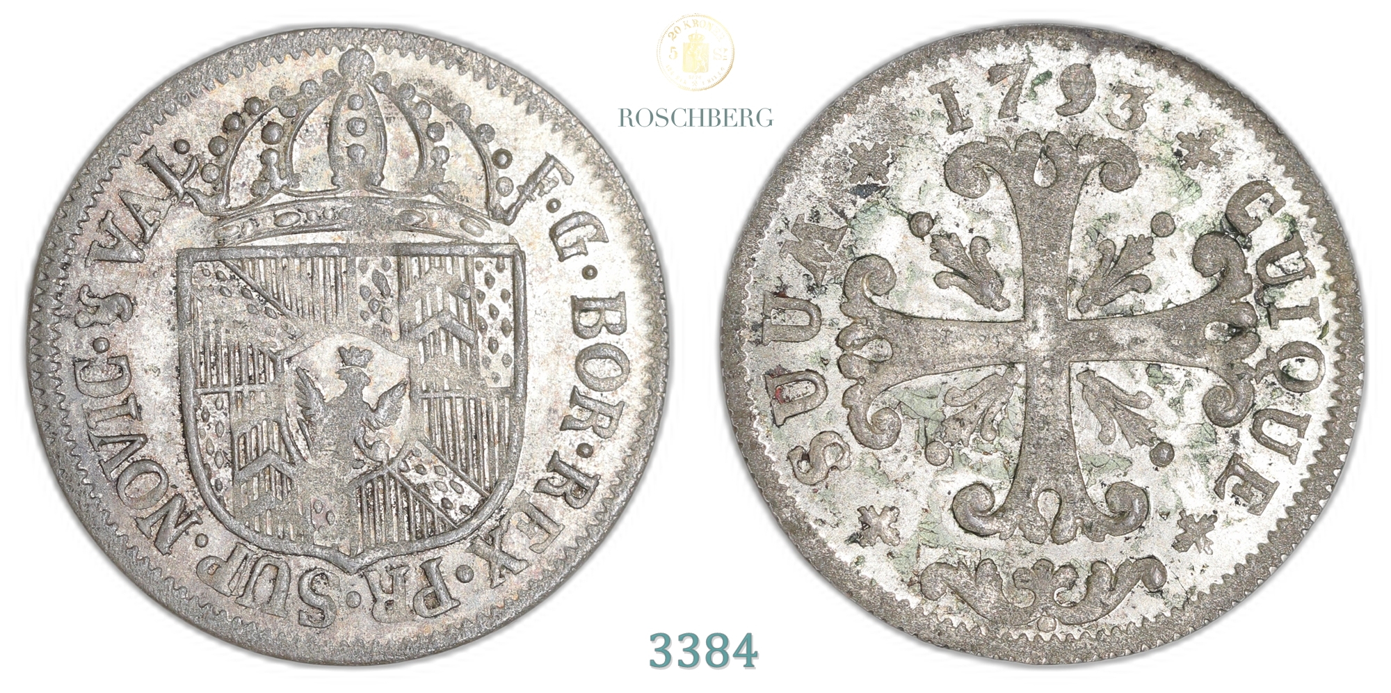 Switzerland, Neuchatel 1/2 Batzen 1793  Kv: AU
