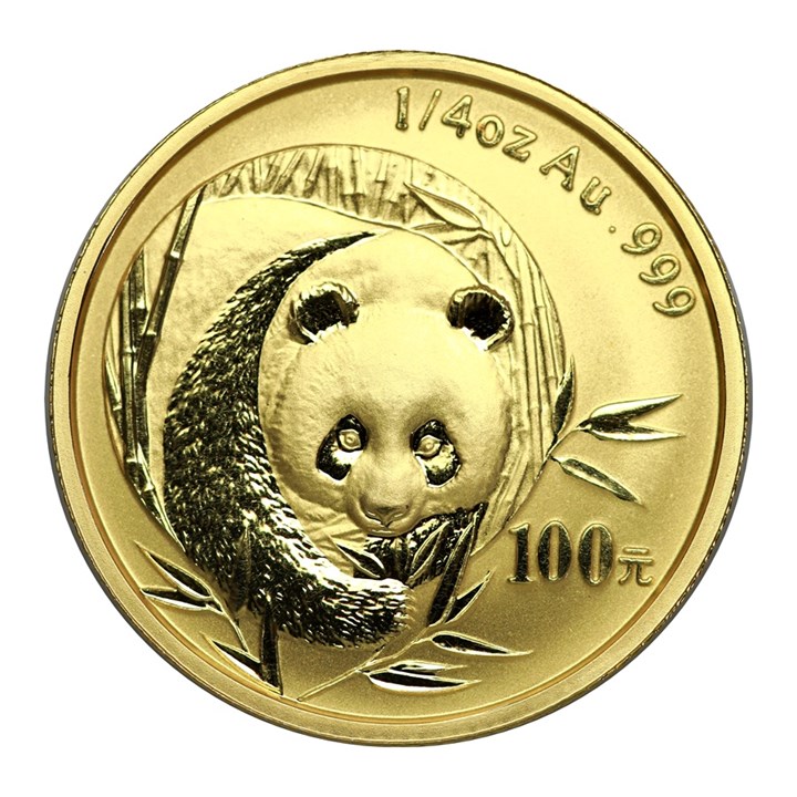 Kina 100 Yuan Panda 2003 1/4 Oz 999 Gull
