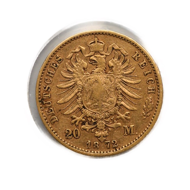 Bayern. Ludwig II 20 Mark 1872 D Kv 1+