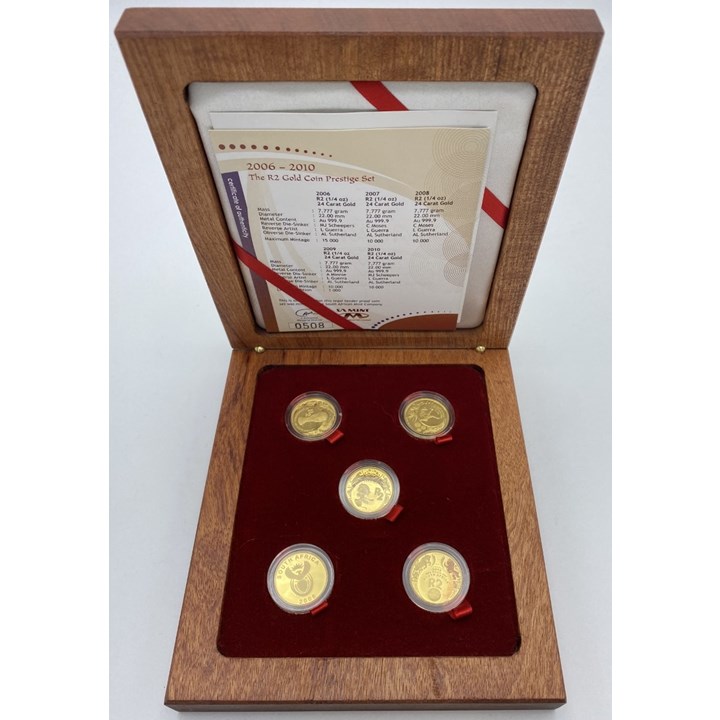 Sør-Afrika 2006-2010 FIFA World Cup 2 Rand Gold coin prestige set