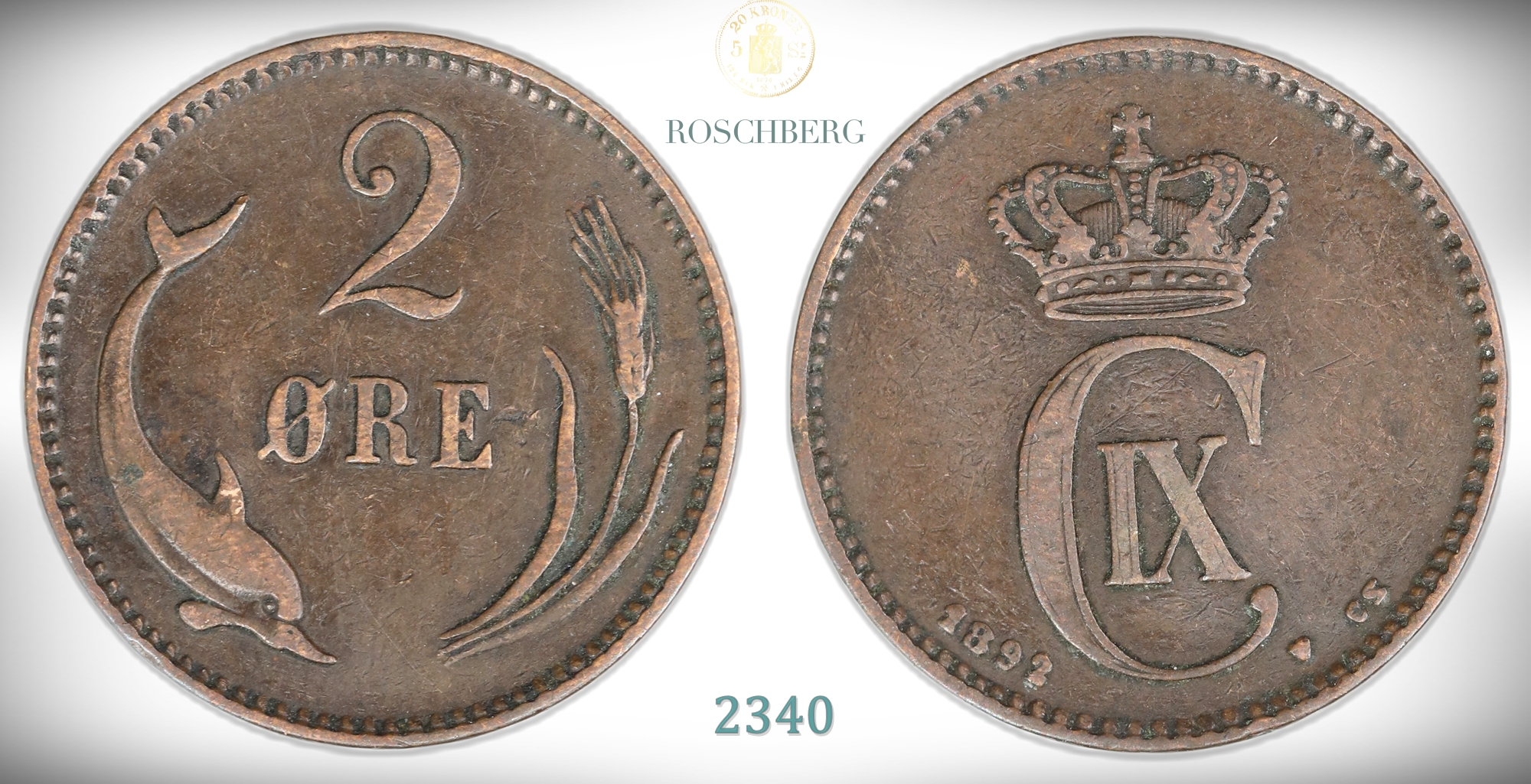 Danmark 2 Øre 1892  Kv: 1