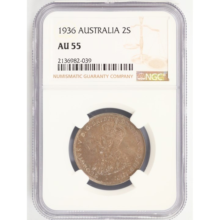 Australia Florin 1936 NGC AU55