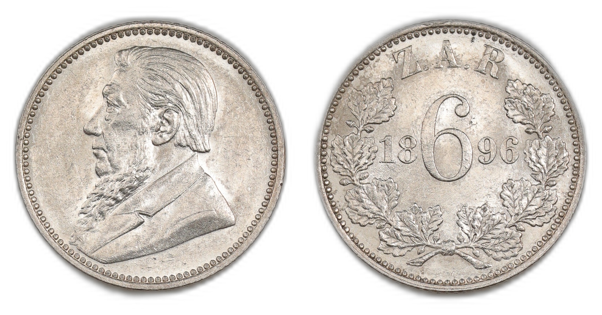 South Africa 6 Pence 1896 Kv: UNC