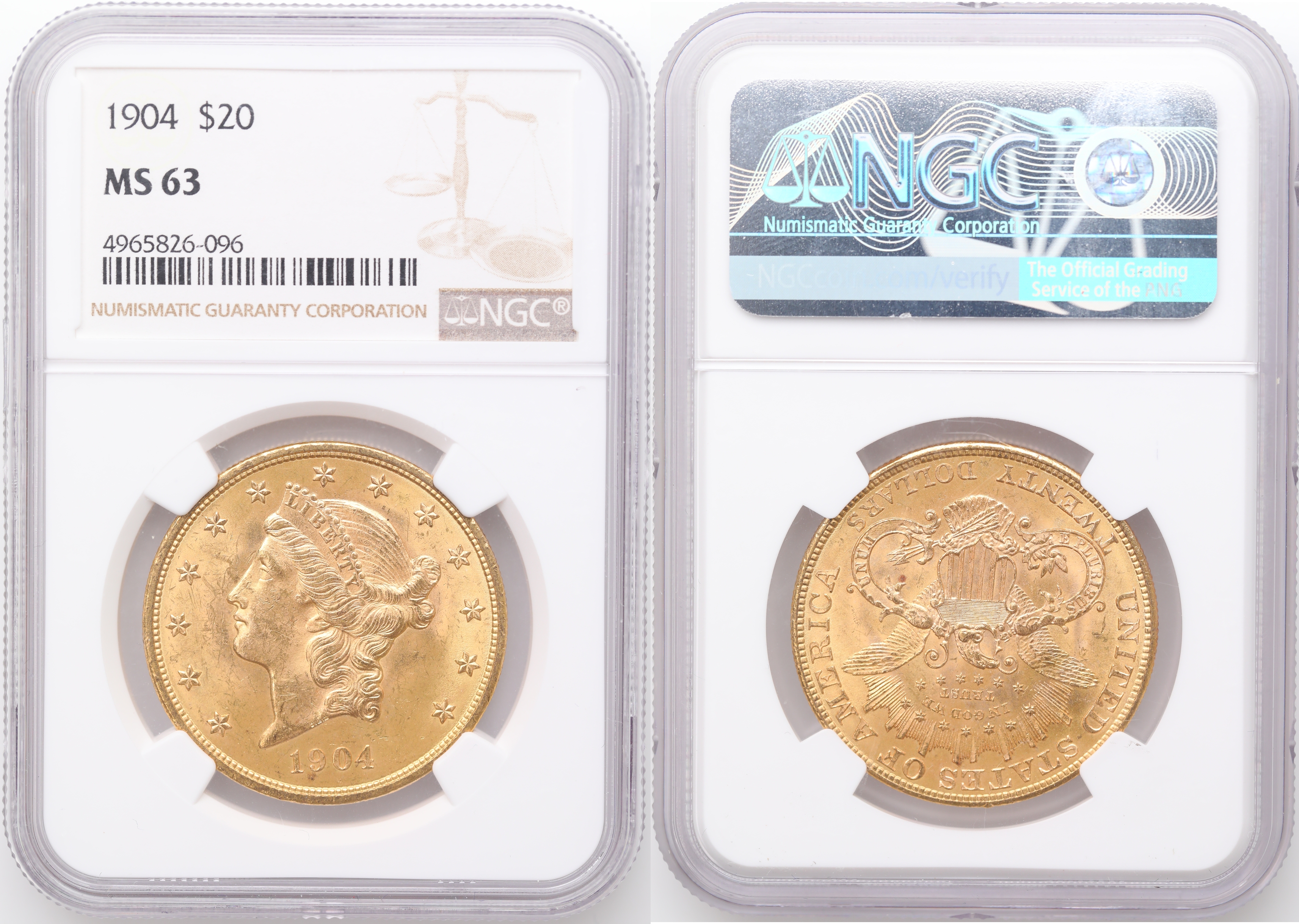 USA 20 Dollar 1904  Kv: NGC MS63