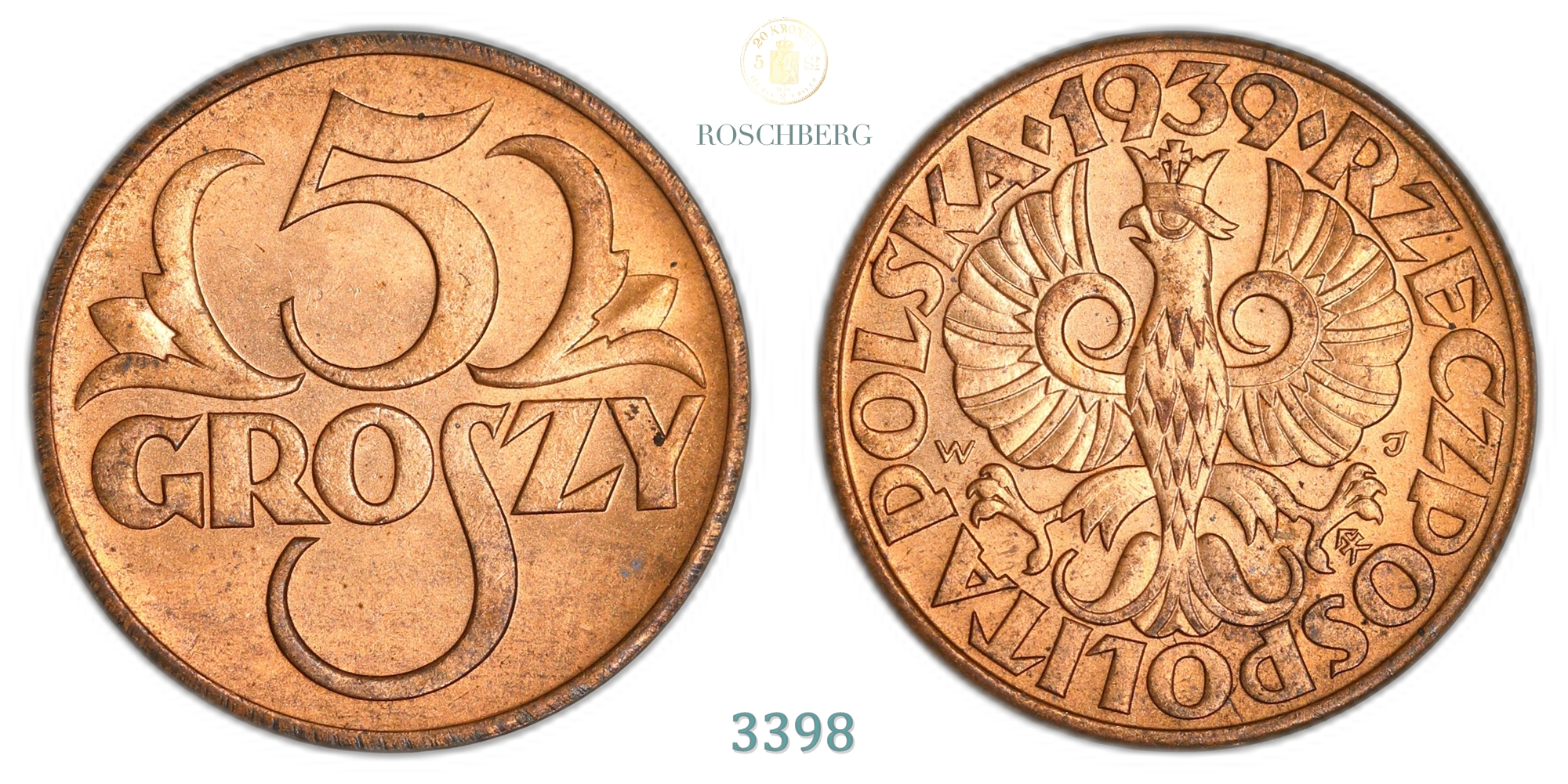 Poland 5 Groschy 1939  Kv: UNC