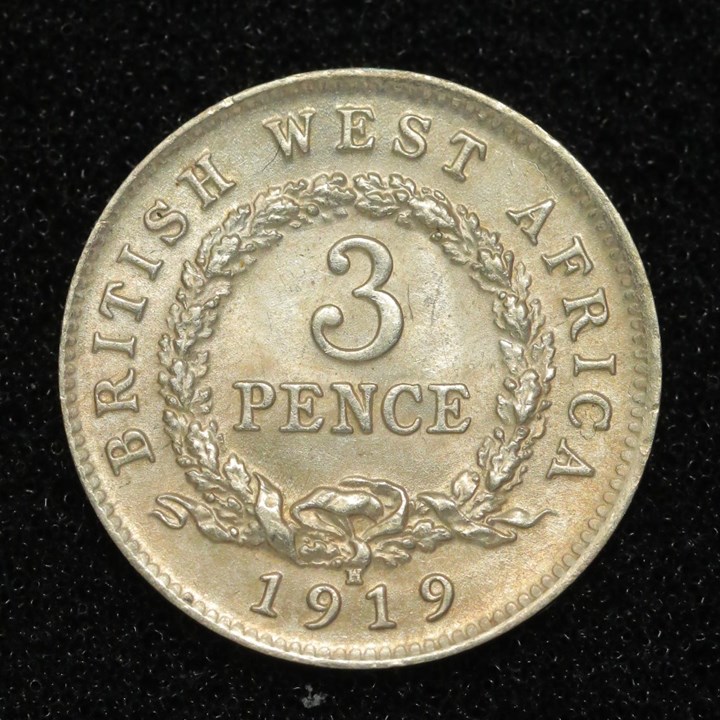Britisk Vest-Afrika 3 Pence 1919 H Kv 0/01