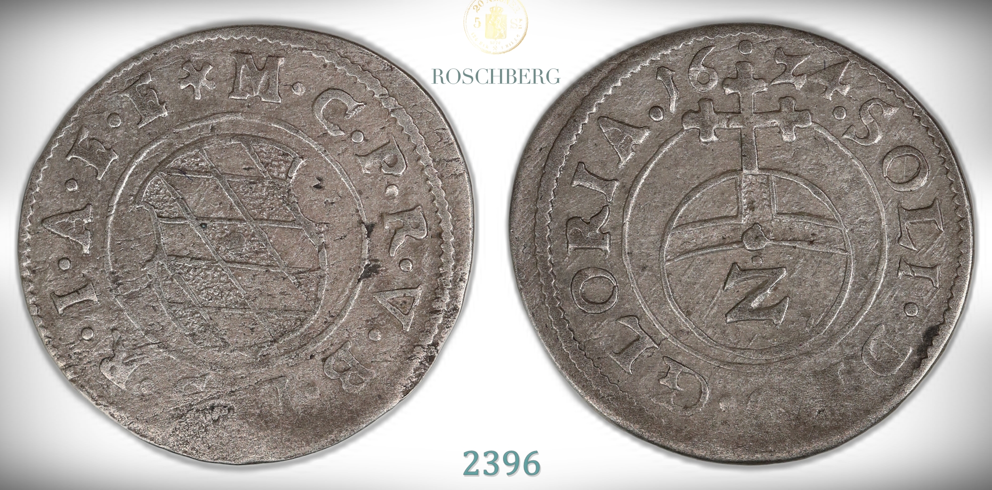 Germany, Bavaria 2 Kreuzer 1624  Kv: 1+ (XF)