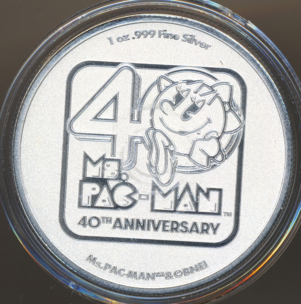 Niue 2 Dollars 2021 "Ms. Pac-man" 1 Oz 999 Sølv UNC