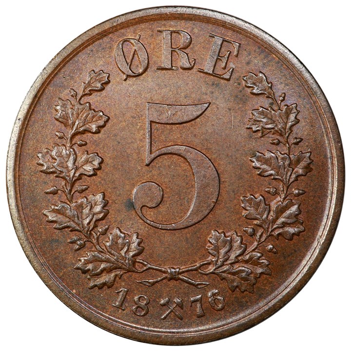 5 Øre 1876 Kv 0