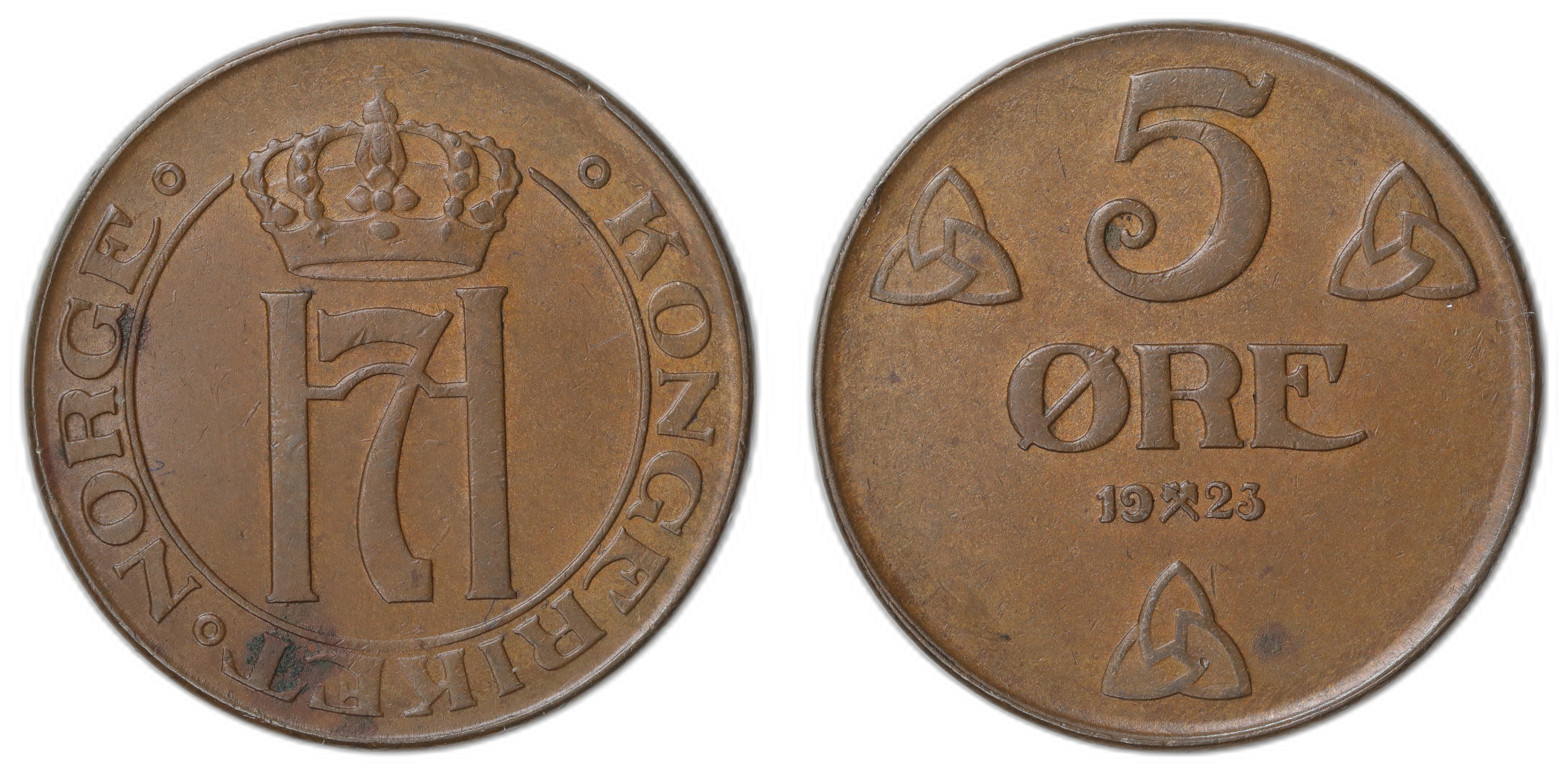 Norge 5 Øre 1923 Kv: 01