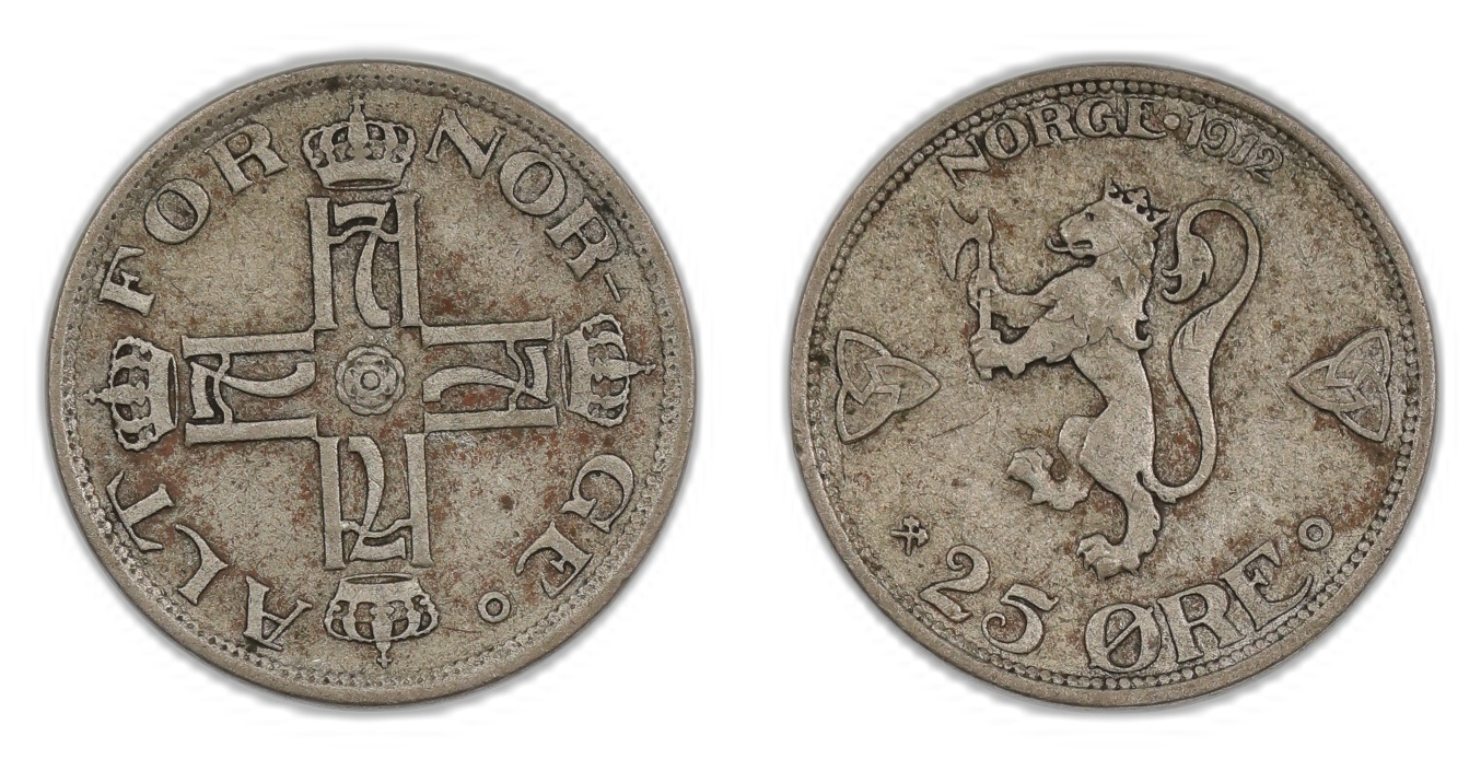 Norge 25 Øre 1912 Kv 1
