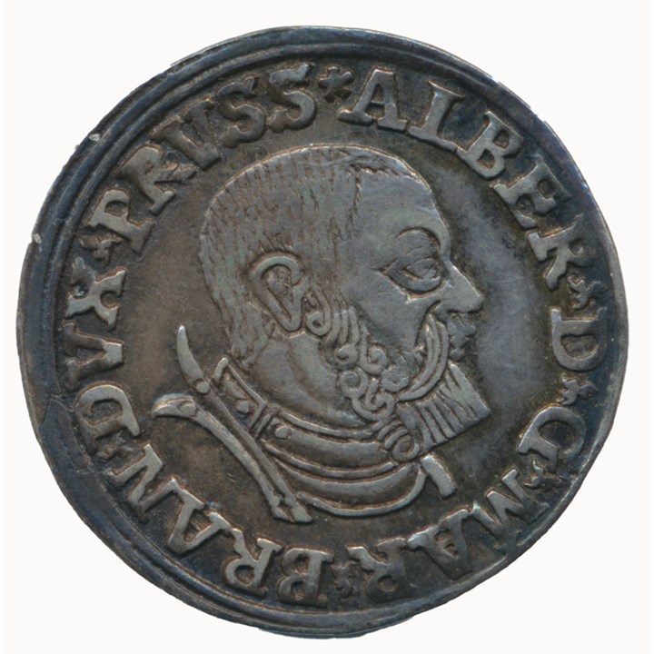 Prussia Three Groschen 1585 AU