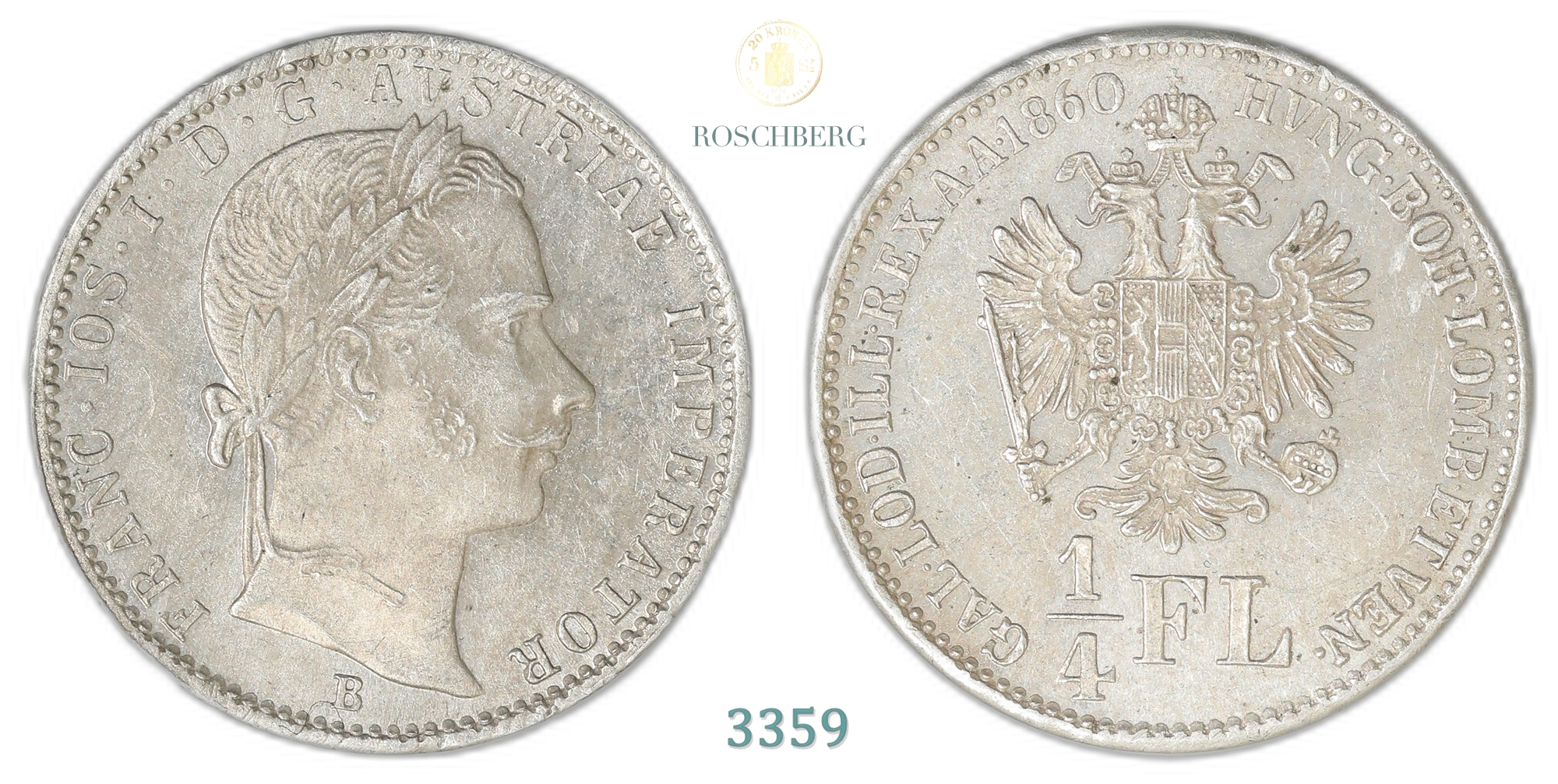 Austria 1/4 Florin 1859-B  Kv: AU