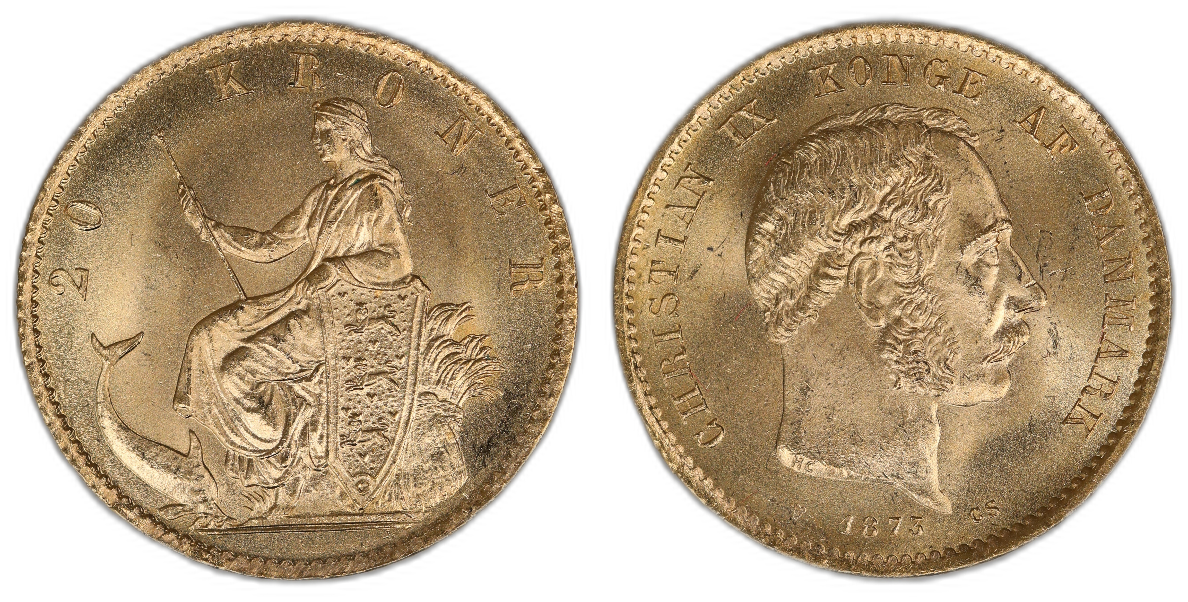 Danmark 20 Kroner 1873  Kv: 0/01