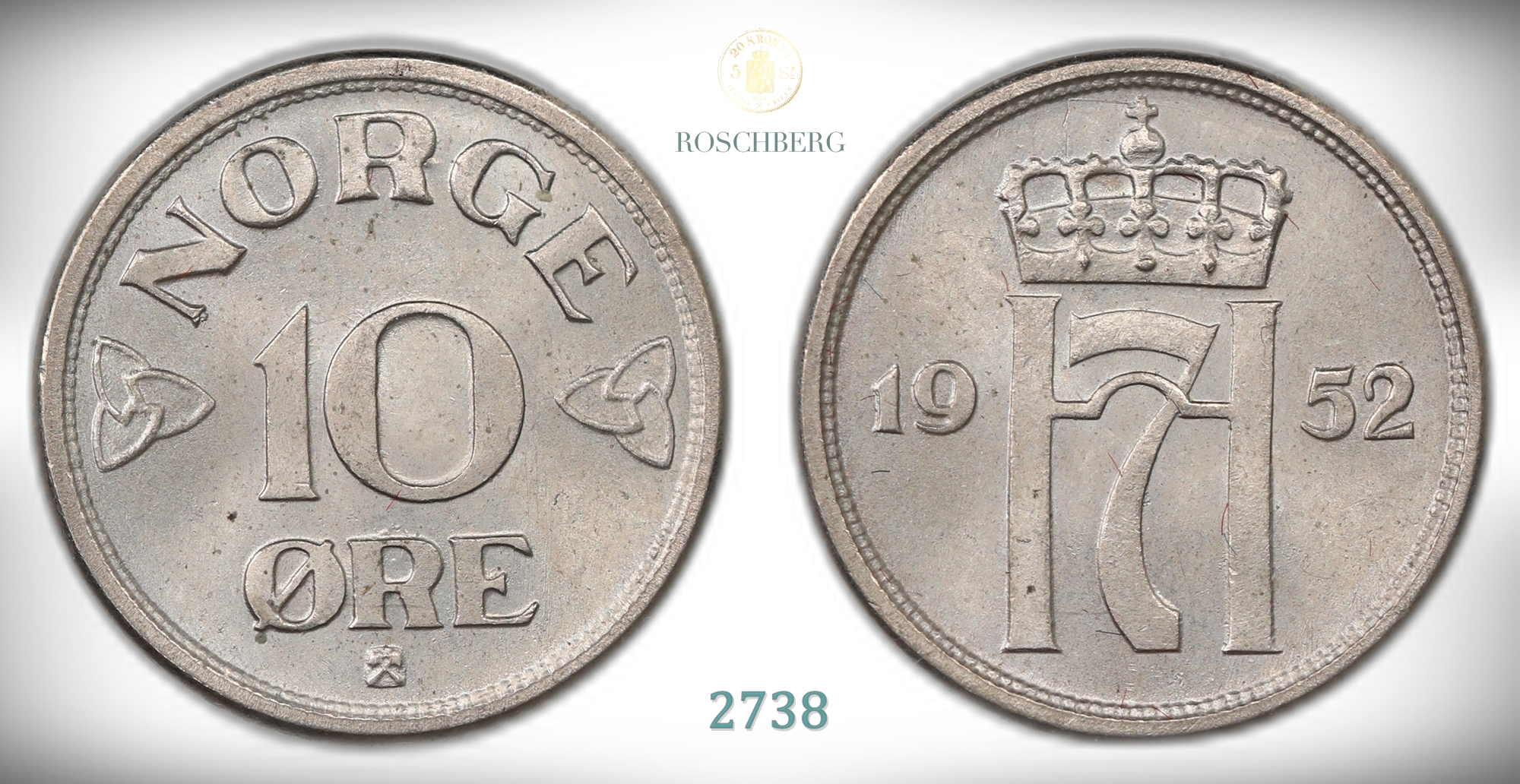 Norge 10 Øre 1956  Kv: 0