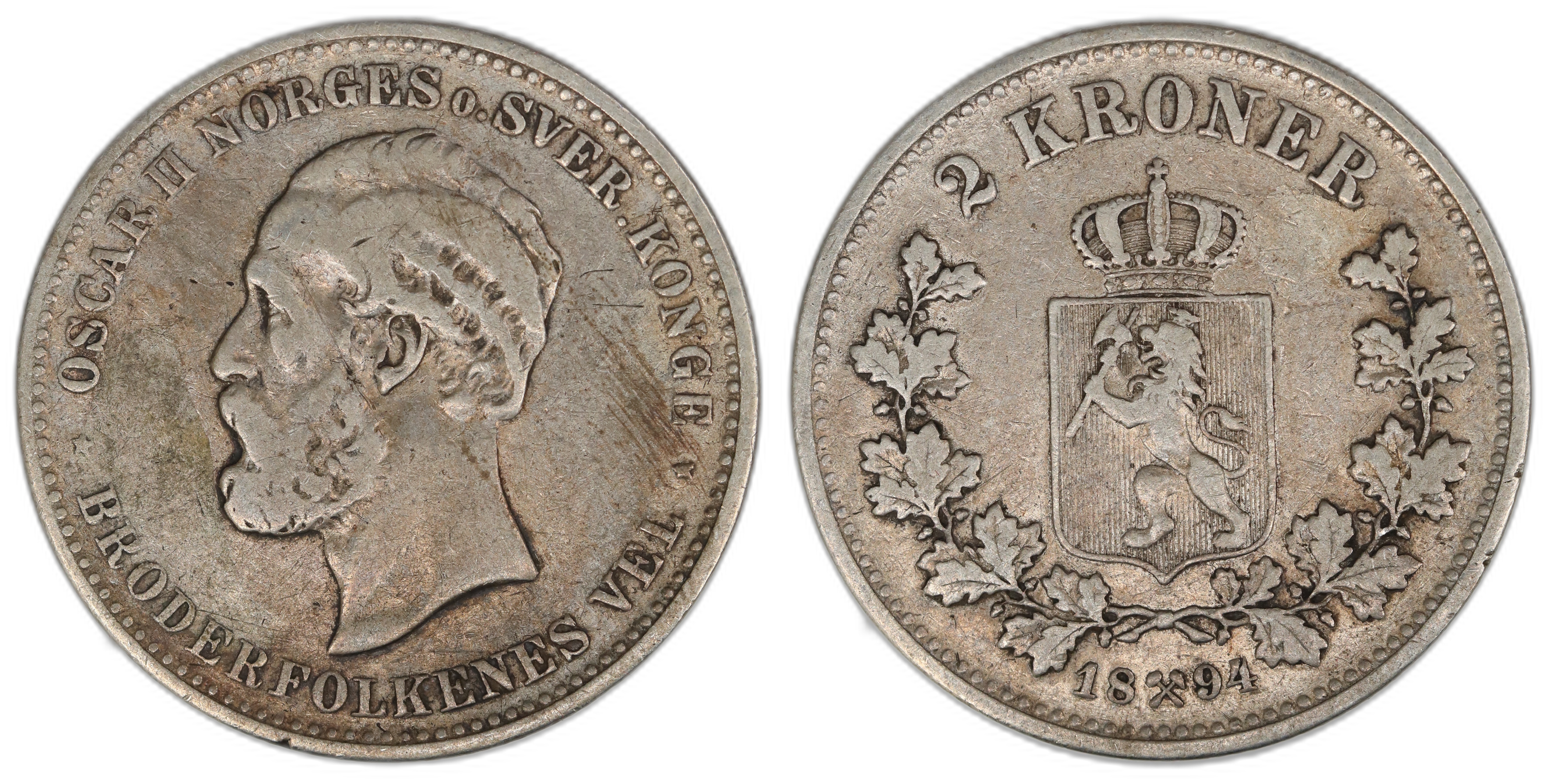 Norge 2 Kroner 1894  Kv: 1