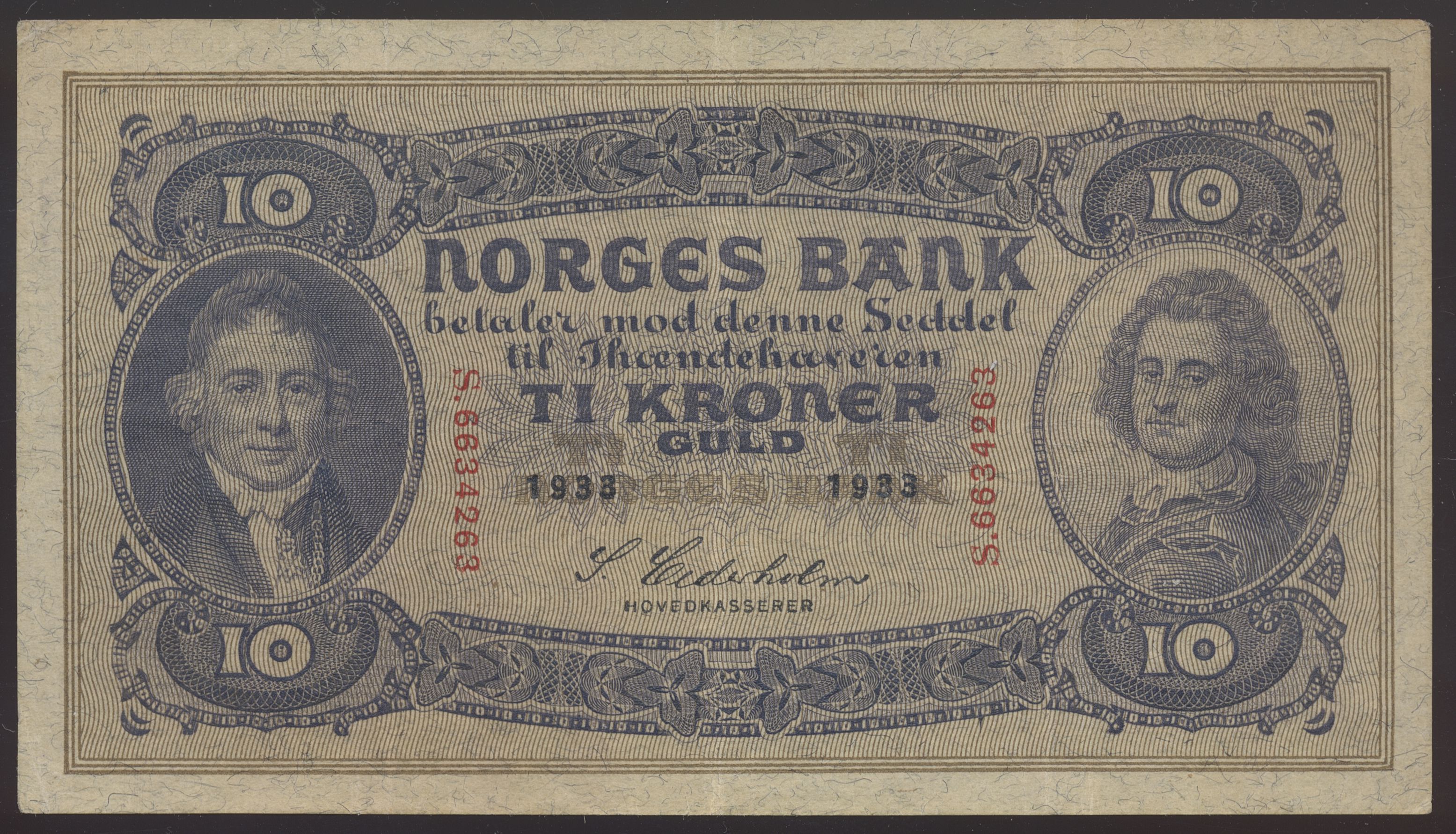 10 Kroner 1933 S Kv 1
