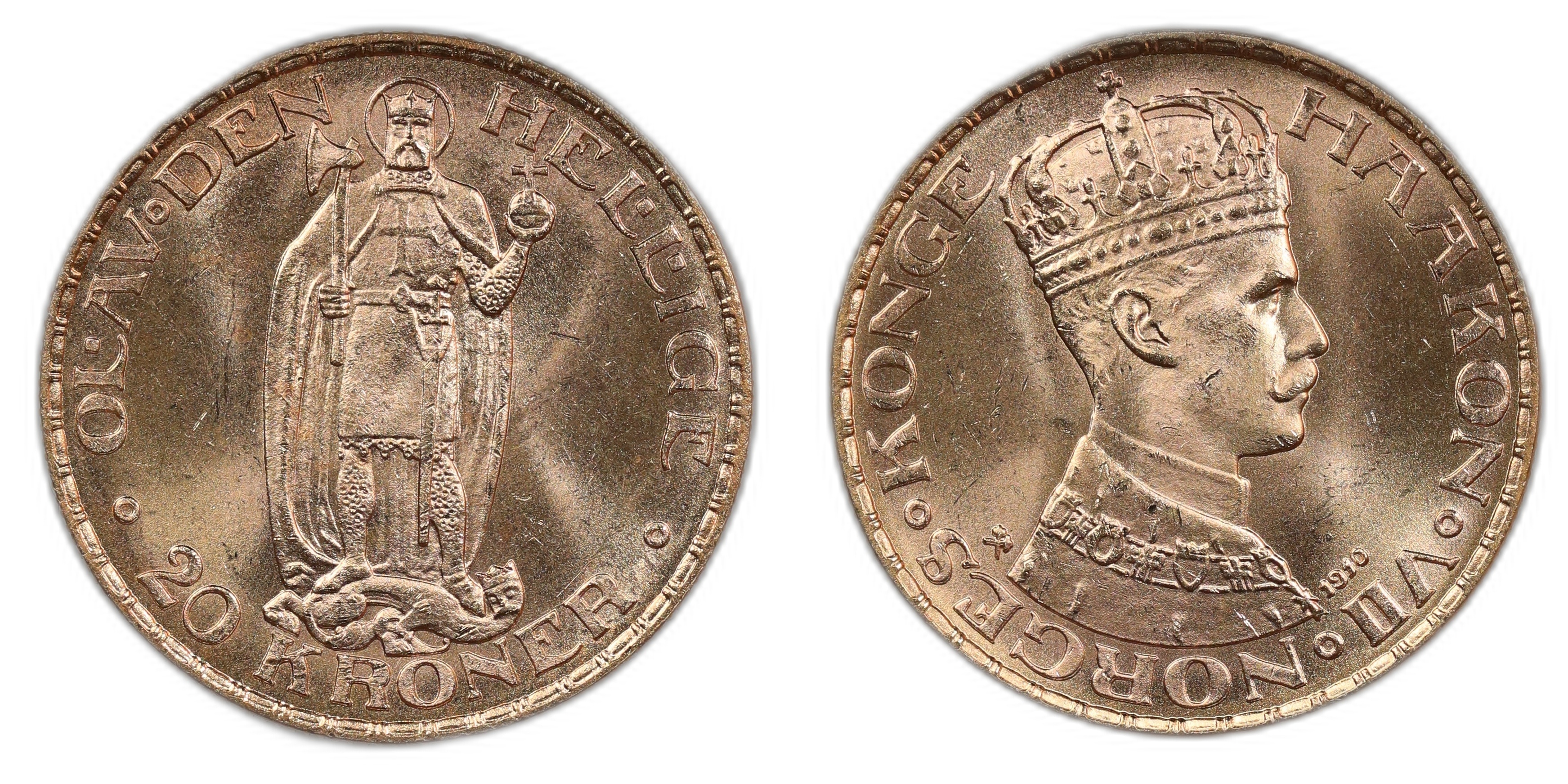 Norge 20 Kroner 1910 Kv: 0/01