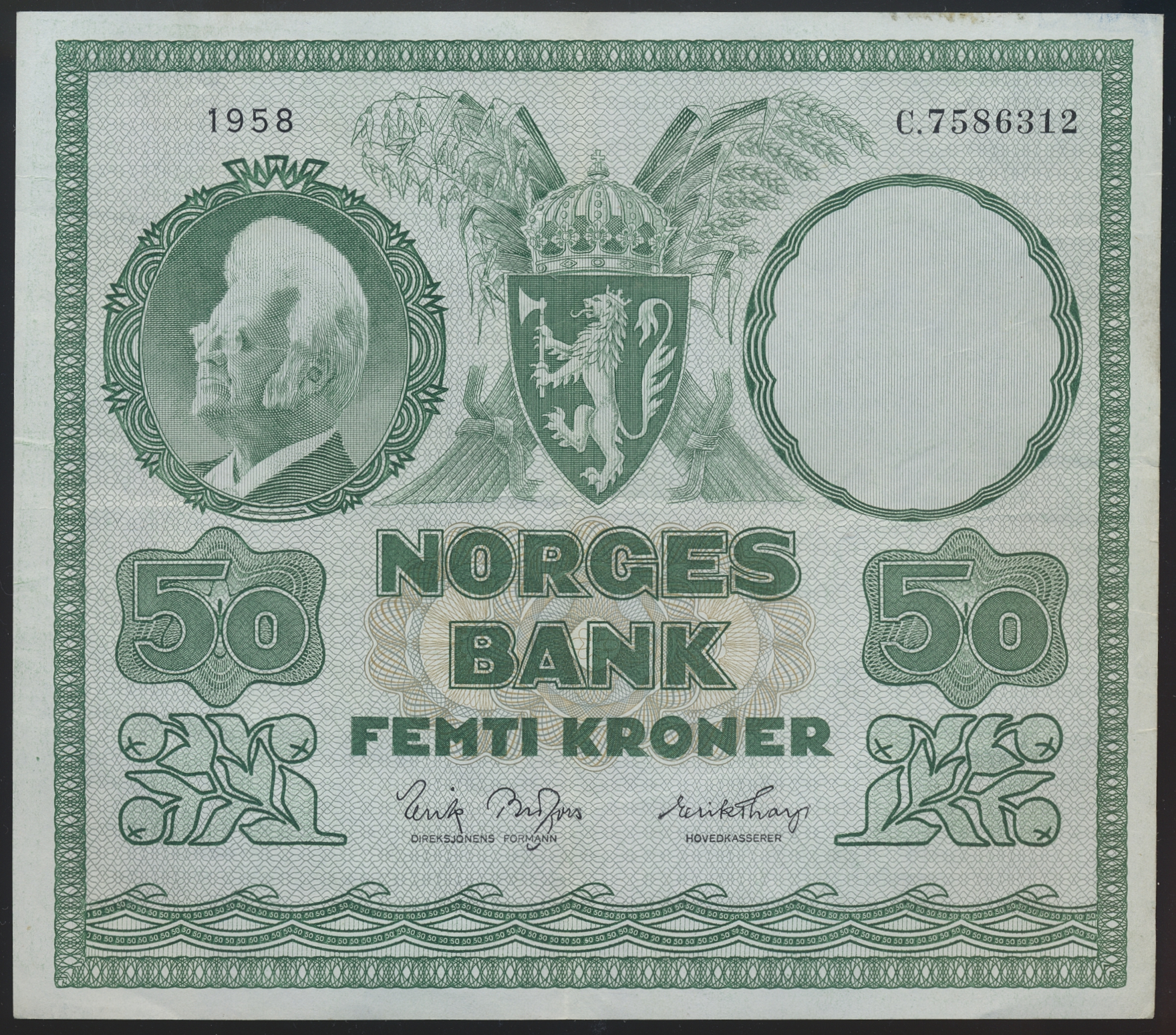 50 Kroner 1958 C Kv 1 (VF)