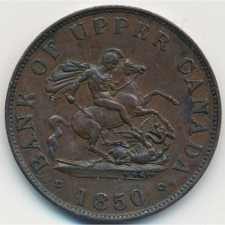 Upper Canada Half Penny Token 1850 XF