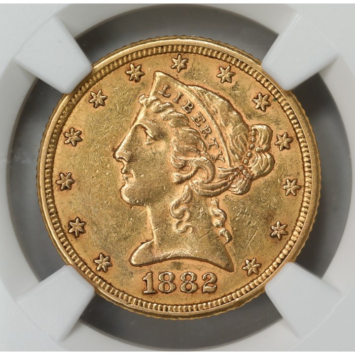USA 5 Dollar Gull 1882 NGC AU55