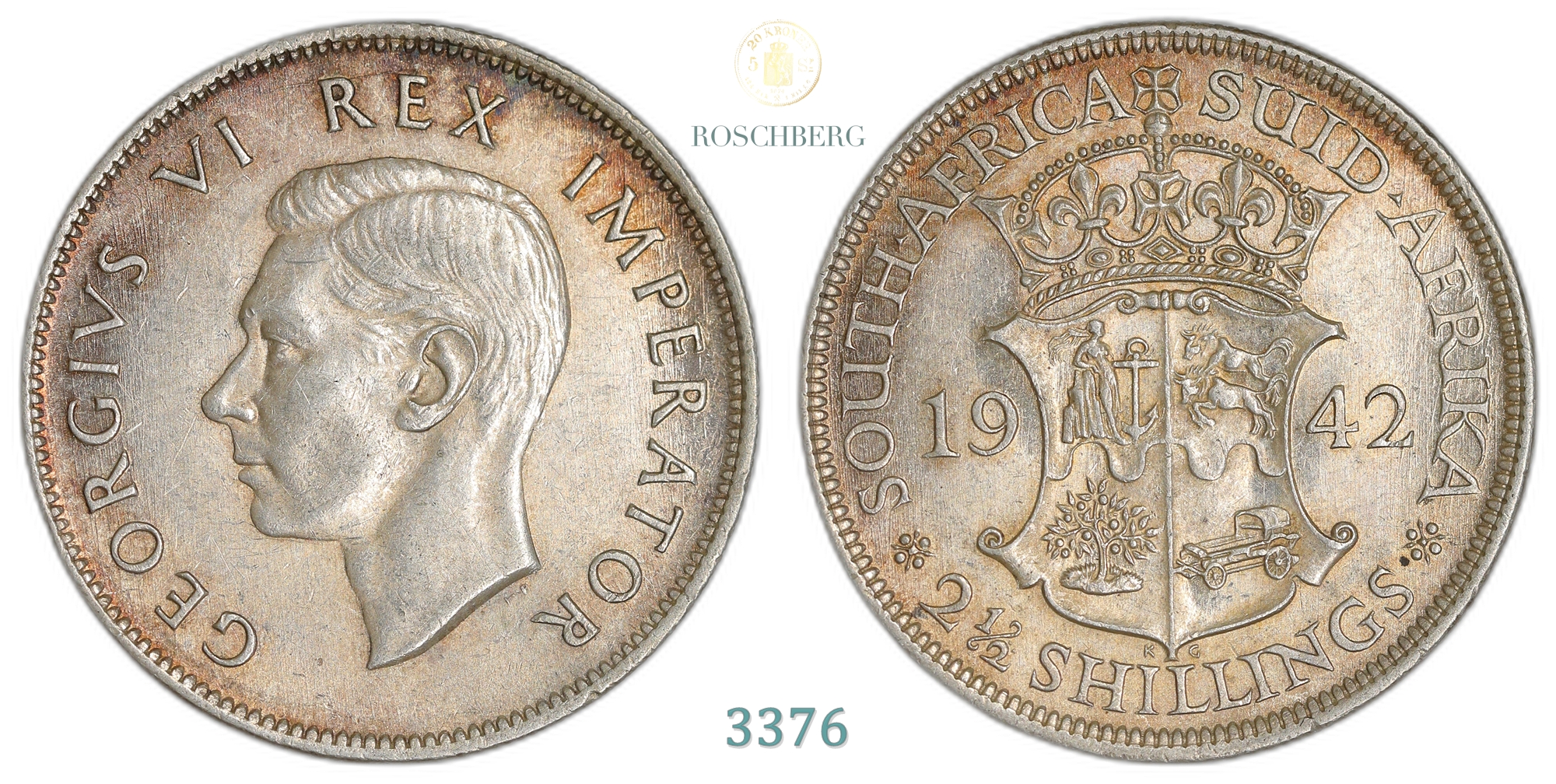 South Africa 2.5 Shillings 1942  Kv: AU