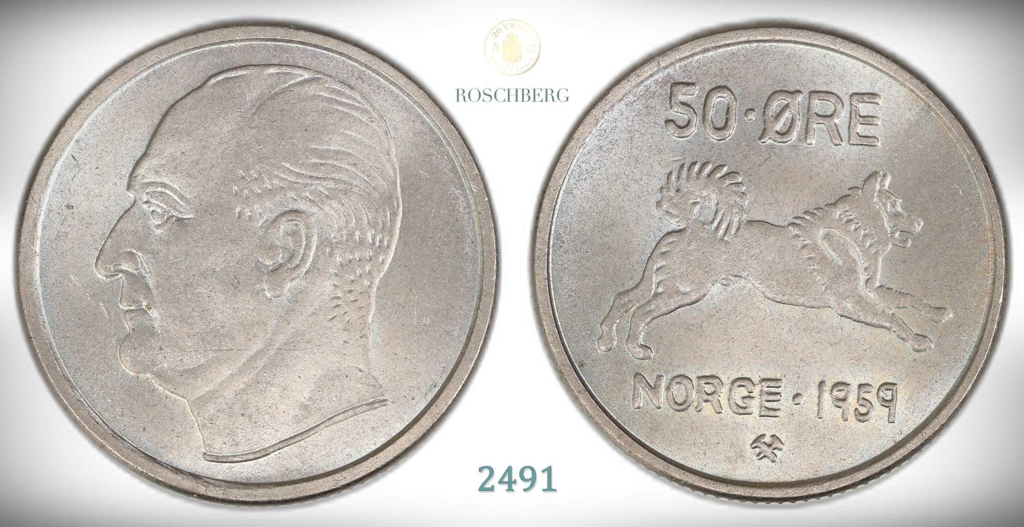 Norge 50 Øre 1959  Kv: 0