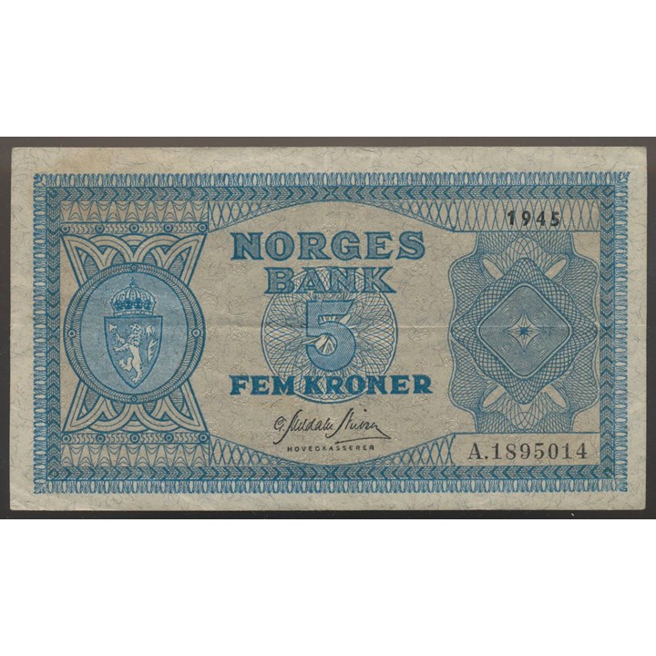 5 Kroner 1945 A Kv 1