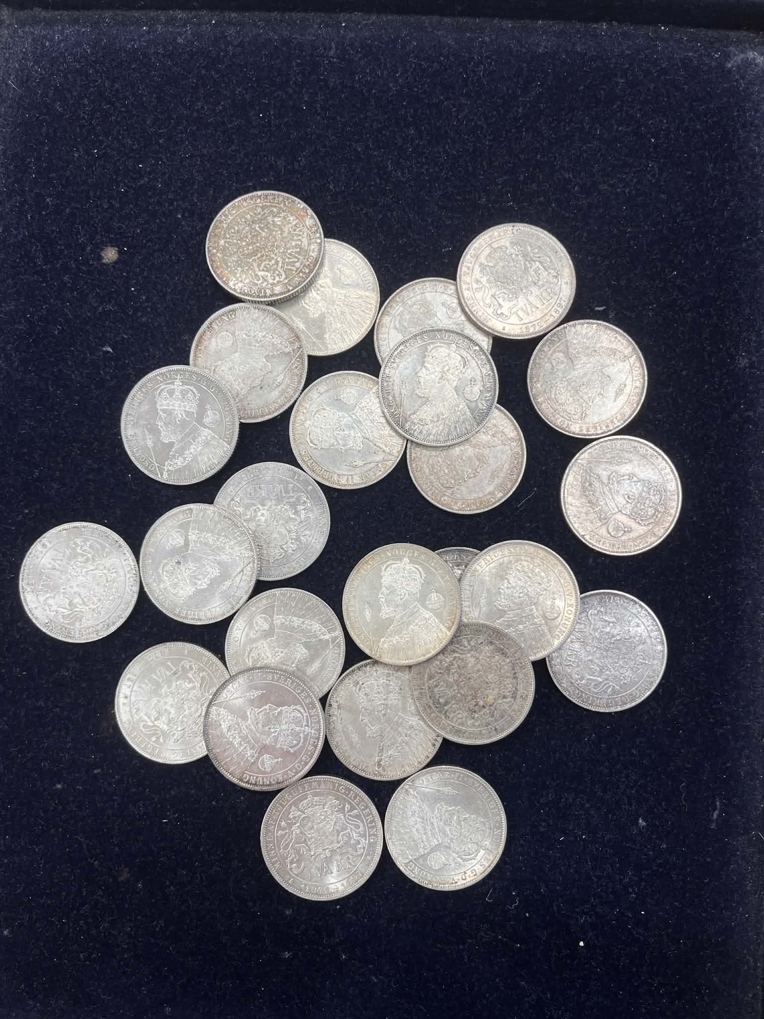 25 Stk. 2 Kroner Sverige Minne 1872-1897 UNC