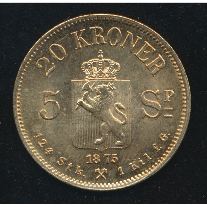 20 Kroner 1875 Kv 0/01