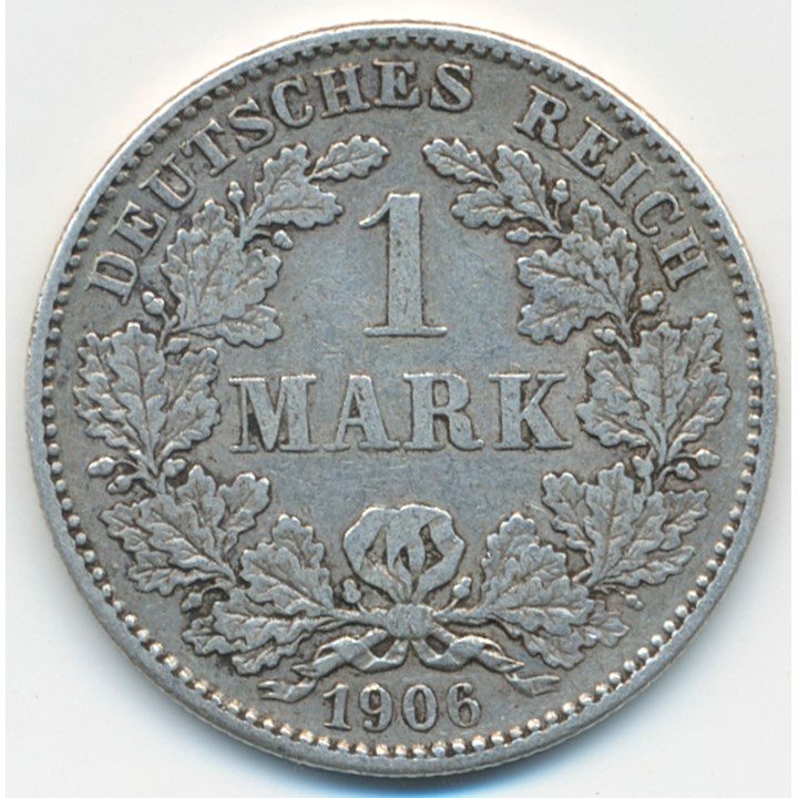 Tyskland 1 Mark 1906 G Kv 1/1+