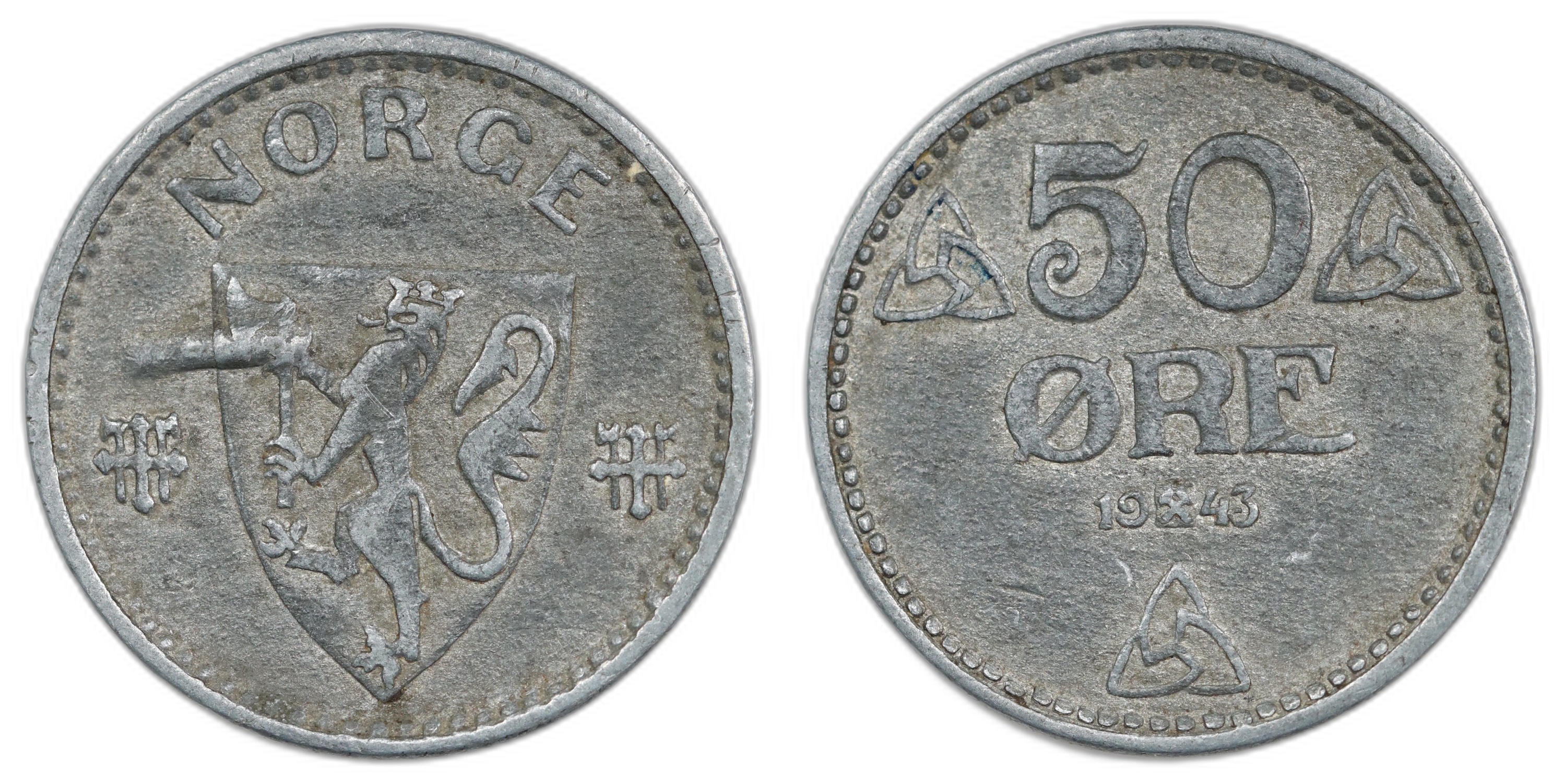Norge 50 Øre 1943 Kv: 1+