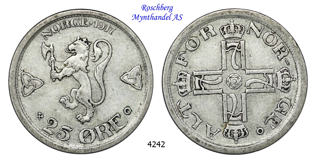25 Øre 1917 Kv 1+