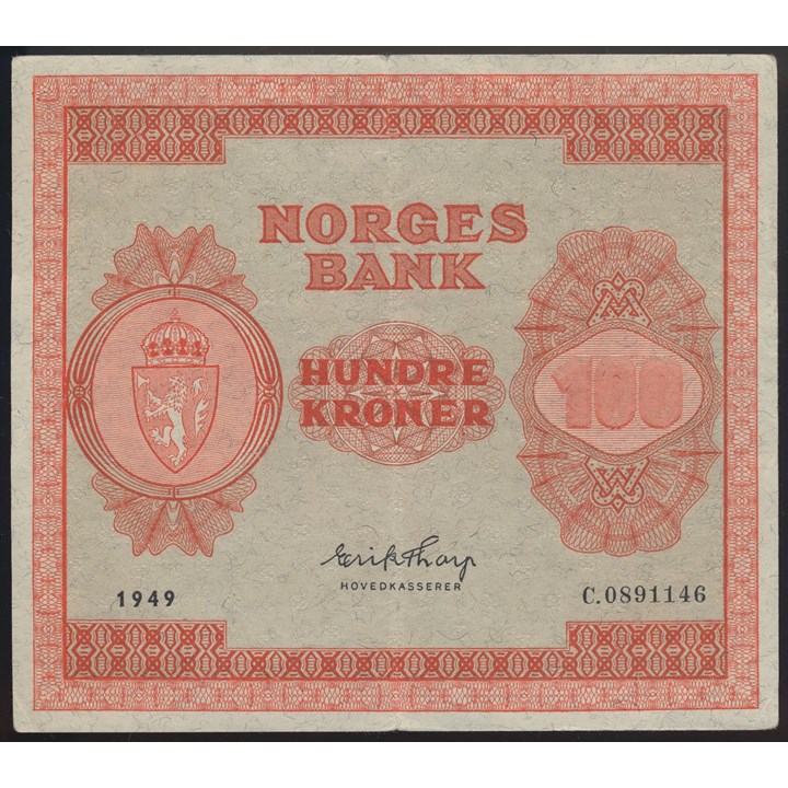 100 Kroner 1949 C Kv 1+/01