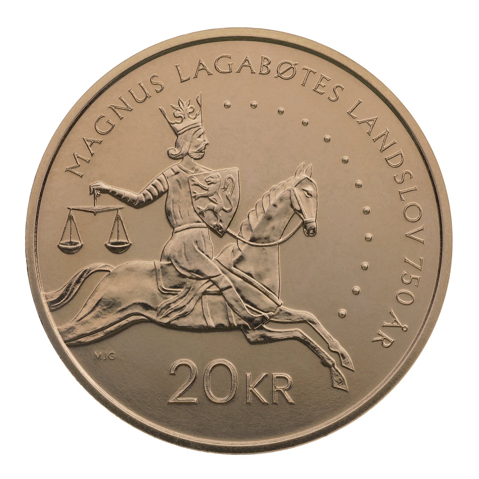 20 Kroner 2024 20 Kroner 2024 Magnus Lagabøtes landslov Rull a` 25 mynter Kv 0