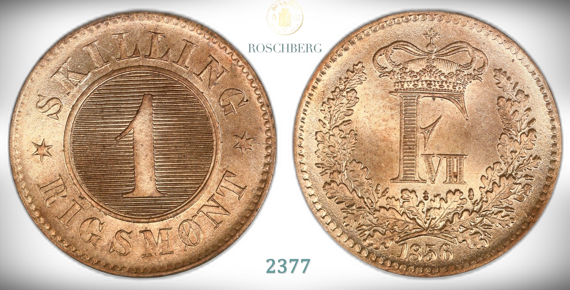 Danmark 1 Skilling 1856  Kv: 0, utsøkt