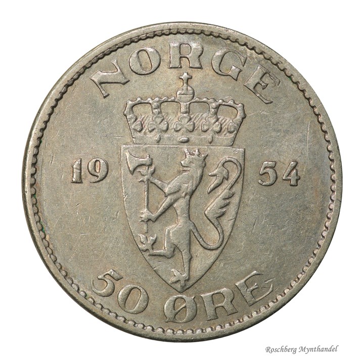 50 Øre 1954 Kv 1+