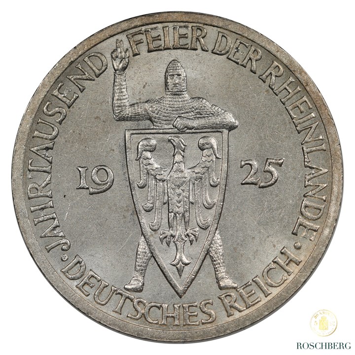 Germany  3 Mark 1925-A Kv UNC