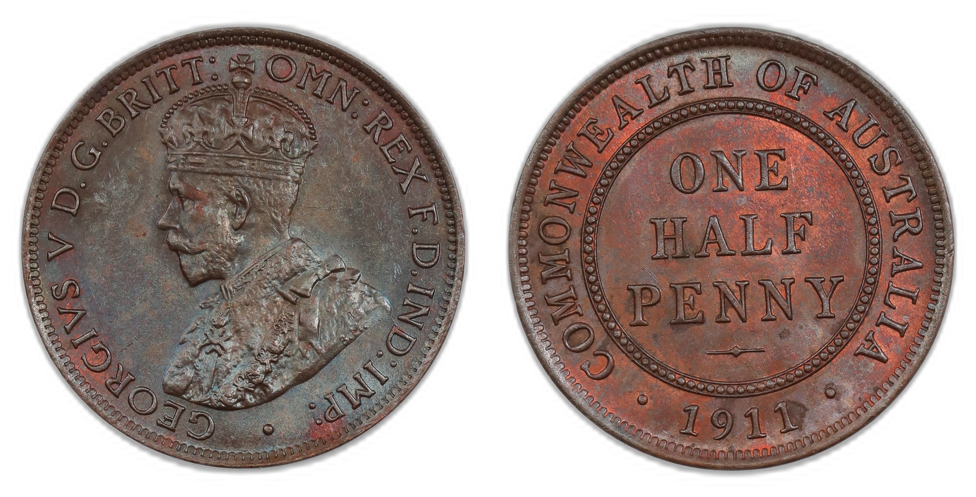 Australia 1/2 Penny 1911 Kv: UNC