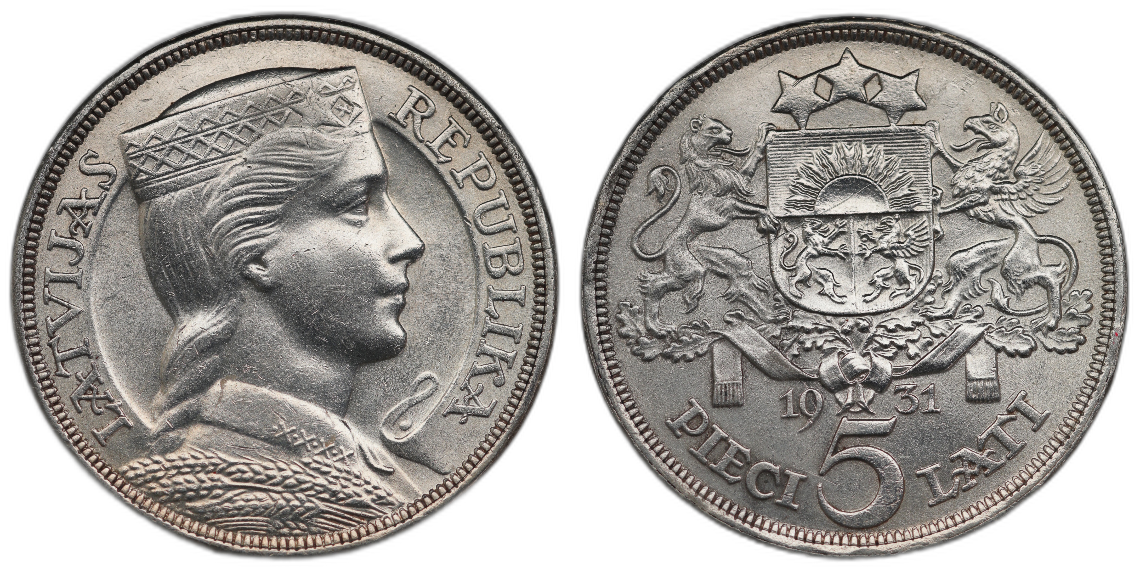 Latvia 5 Lati 1931 Kv: 01