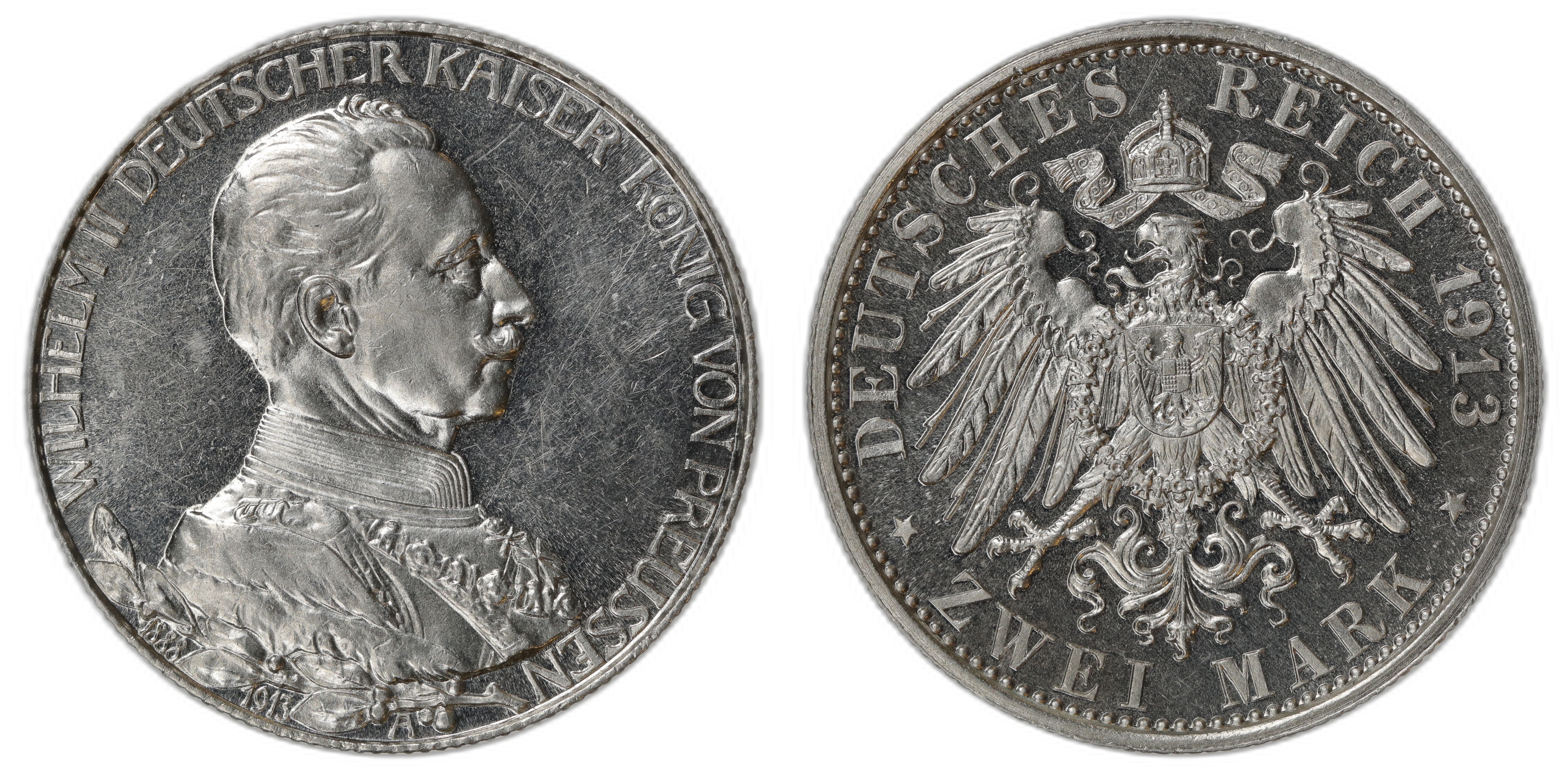 Germany 2 Mark 1913-A Kv: Proof