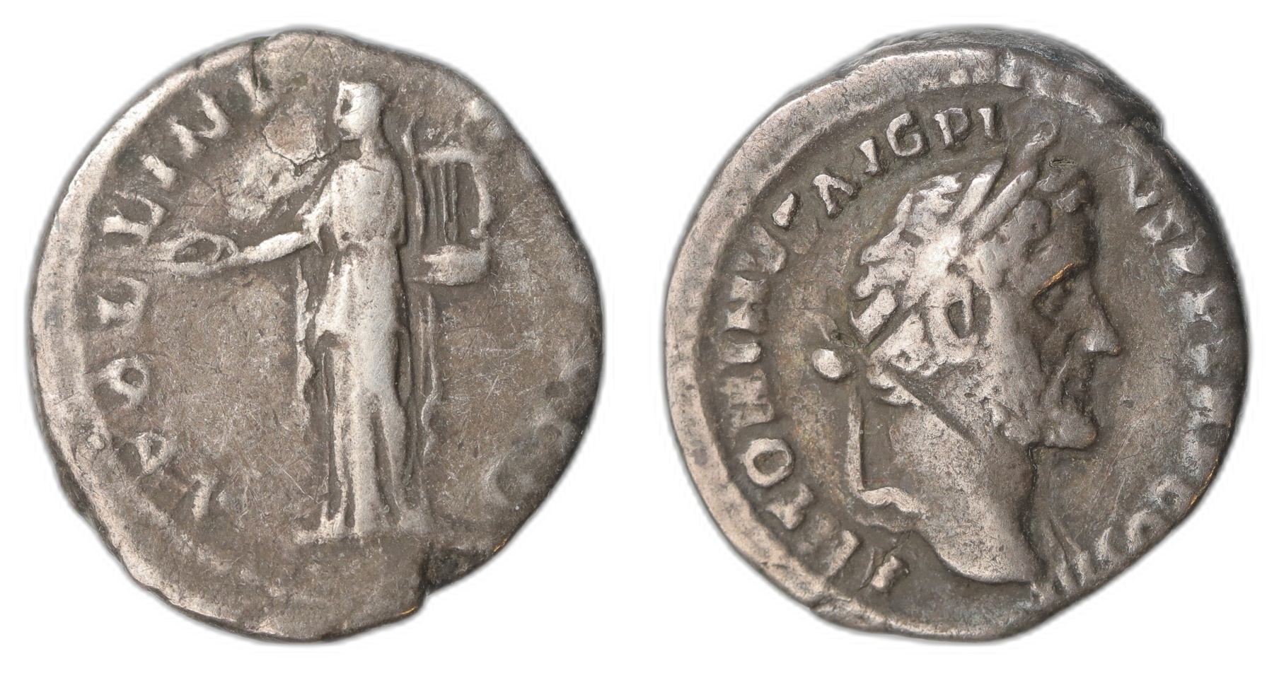 Antoninus Pius AR Denar 138-161 Kv: VF