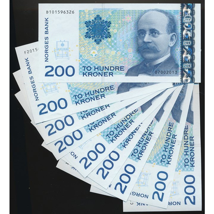200 Kroner 2013, Komplett på litra A-I Kv 0