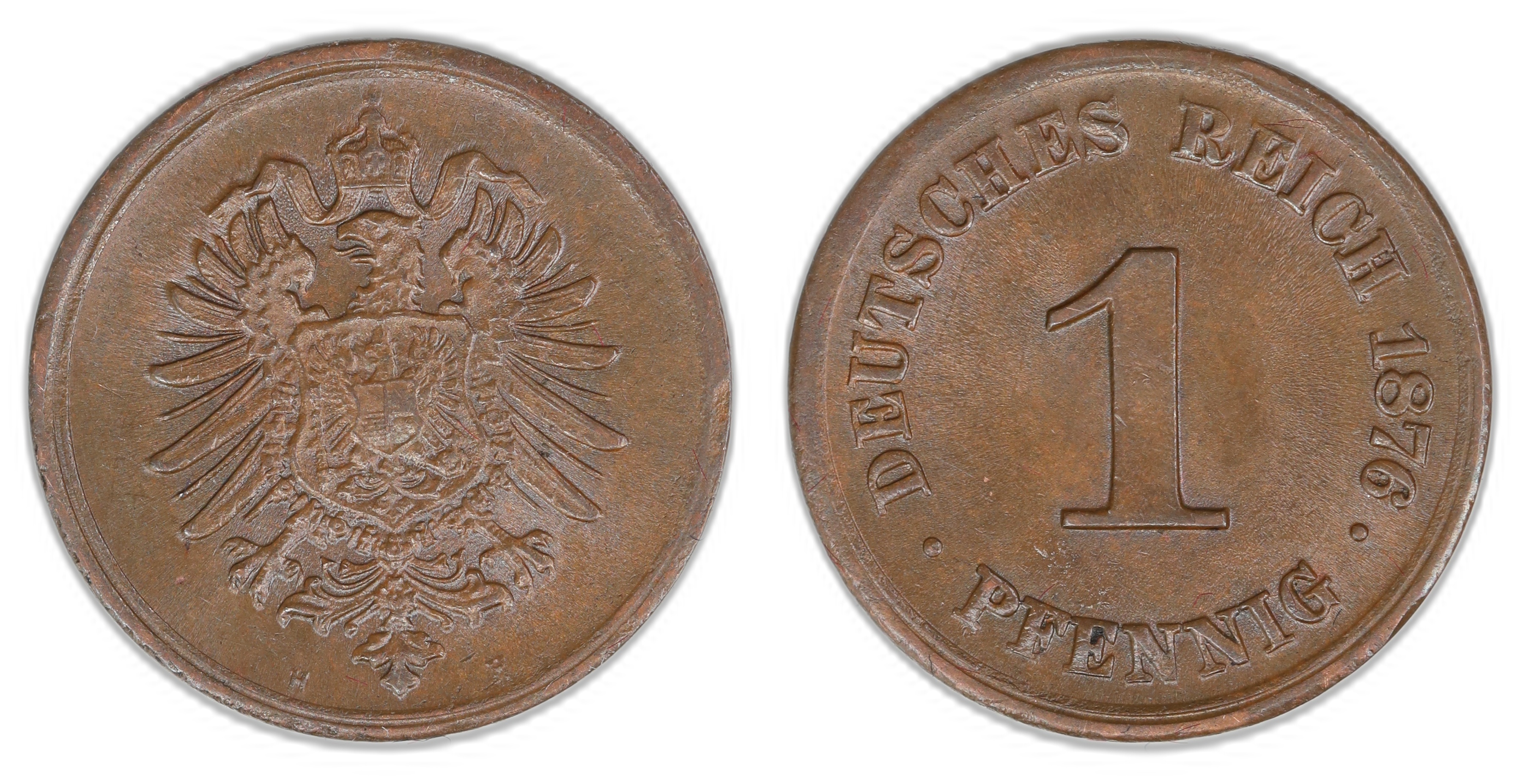 Germany 1 Pfennig 1876-H  Kv: 01 (UNC)