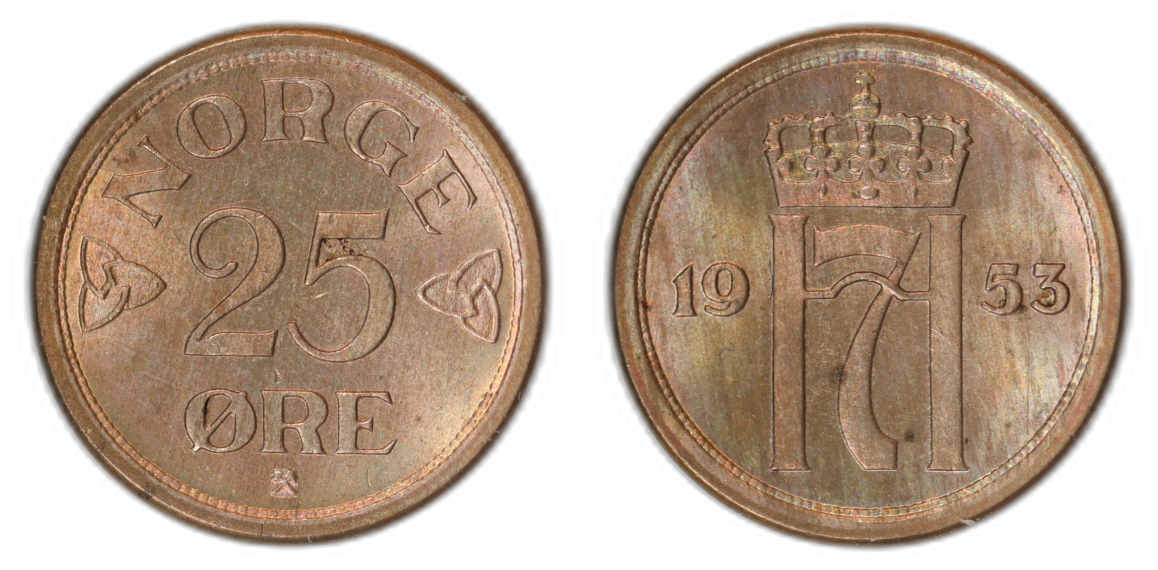 Norge 25 Øre 1953 Kv 0