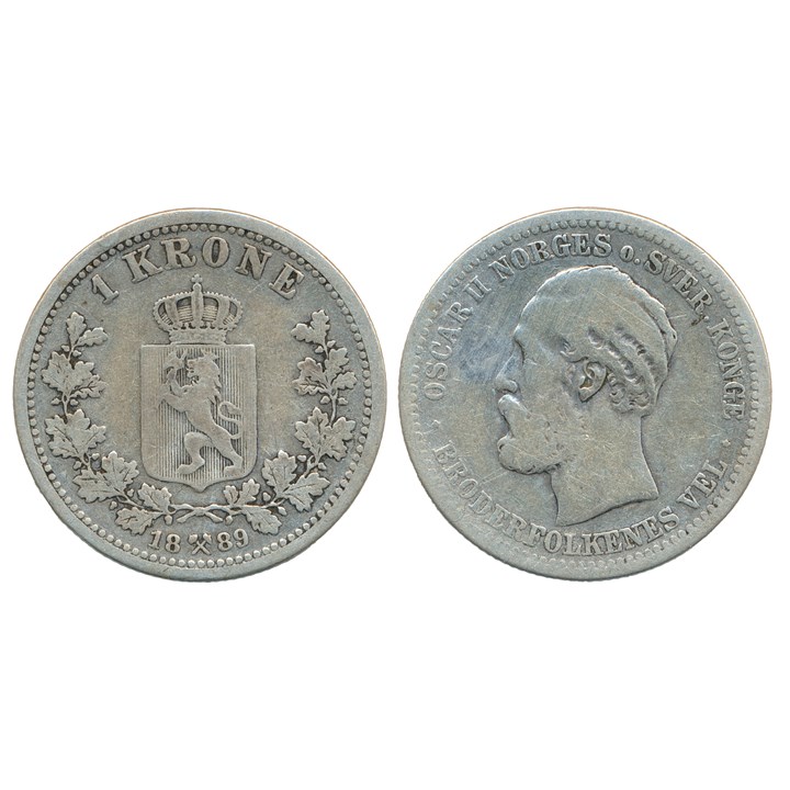 1 Krone 1889 Kv 1, lette riss